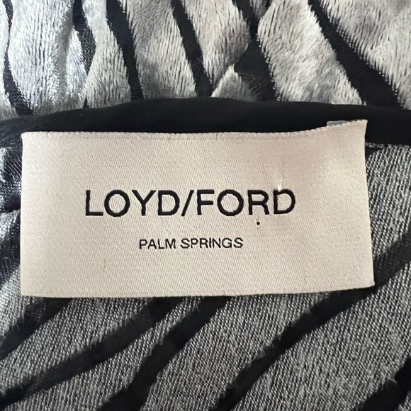 Loyd/Ford Palm Beach Top Blouse Burnout Velvet Zebra Stripe Small Punk Glam - Picture 9 of 10